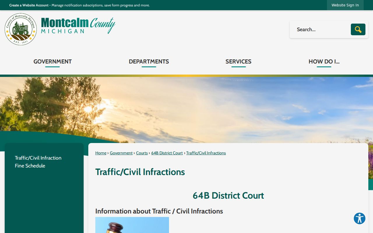 Montcalm County traffic and civil infractions citation response instructions