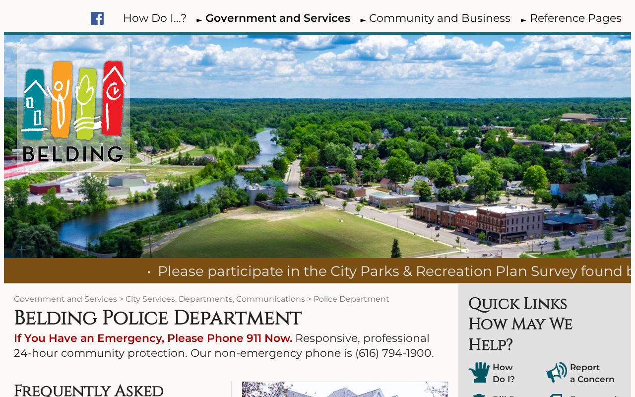 Belding Police contact and role page used for Belding warrant records questions